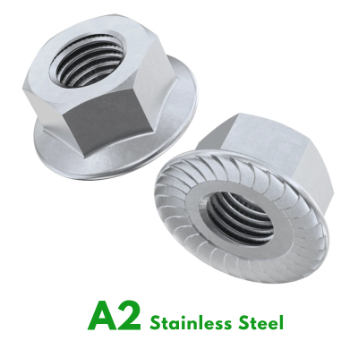 A2 Serrated Flange Nuts Stainless DIN6923