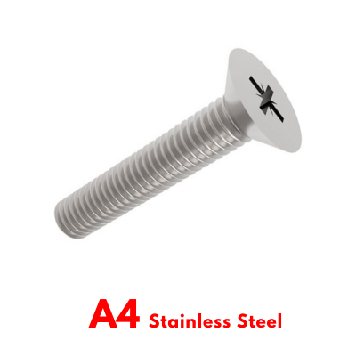 M3 X 6 A4 ST/ST POZI CSK M/C SCREWS DIN965 / ISO7046-1