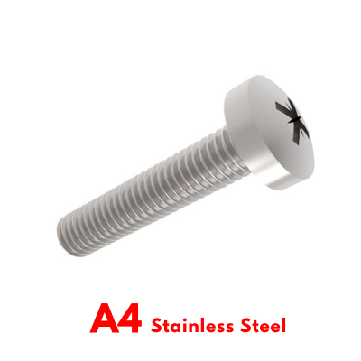 A4 Pozi Pan Machine Screws Stainless DIN7985/ISO7045