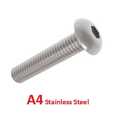 M4 X 20 A4 ST/ST BUTTON HD SOCKET SCREWS ISO7380