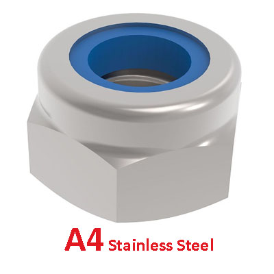M4 A4 STAINLESS NYLOC NUTS DIN985 / ISO10511