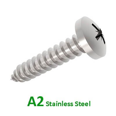 A2 Pozi Pan Self Tapping Screws Stainless DIN7981
