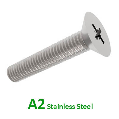 A2 Pozi Csk Machine Screws Stainless DIN965 / ISO7046