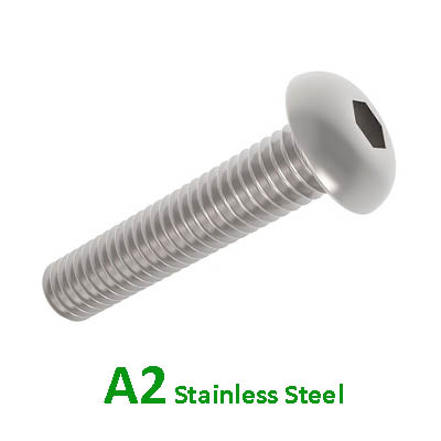 A2 Button Head Socket Screws Stainless ISO7380