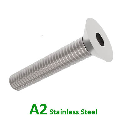 A2 Csk Socket Screws Stainless DIN7991/ISO10642