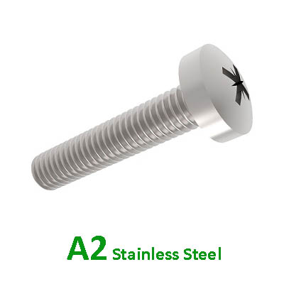 M2.5 X 2.5mm A2 Stainless Steel Pozi Pan Head Machine Screws – DIN 7985