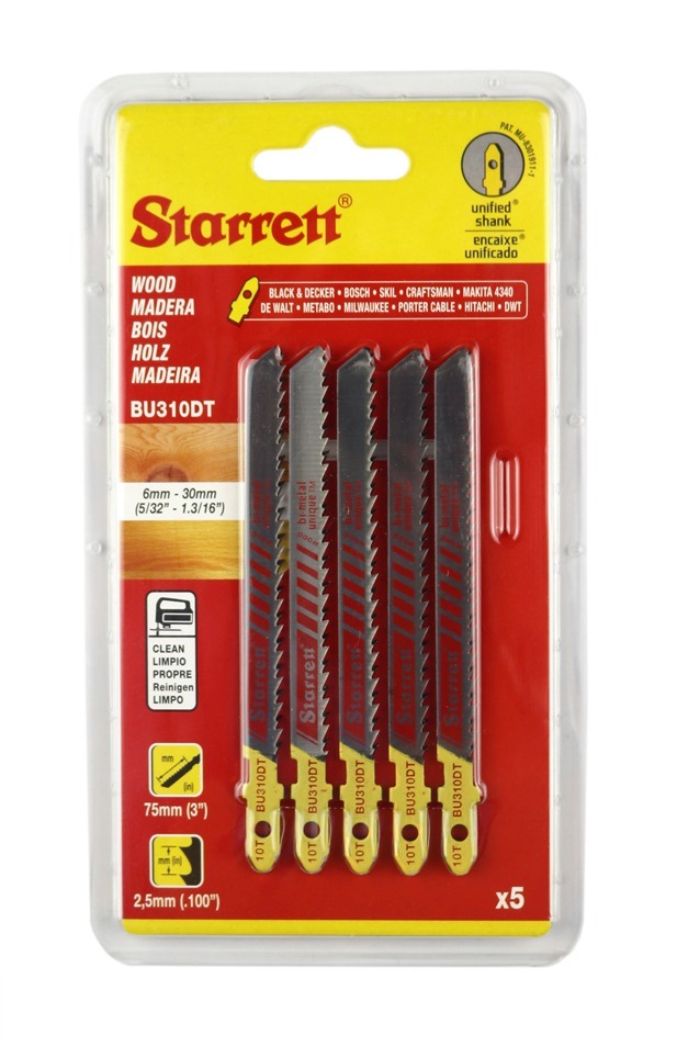 BU310DT STARRETT JIGSAW BLADES (PKT 5)