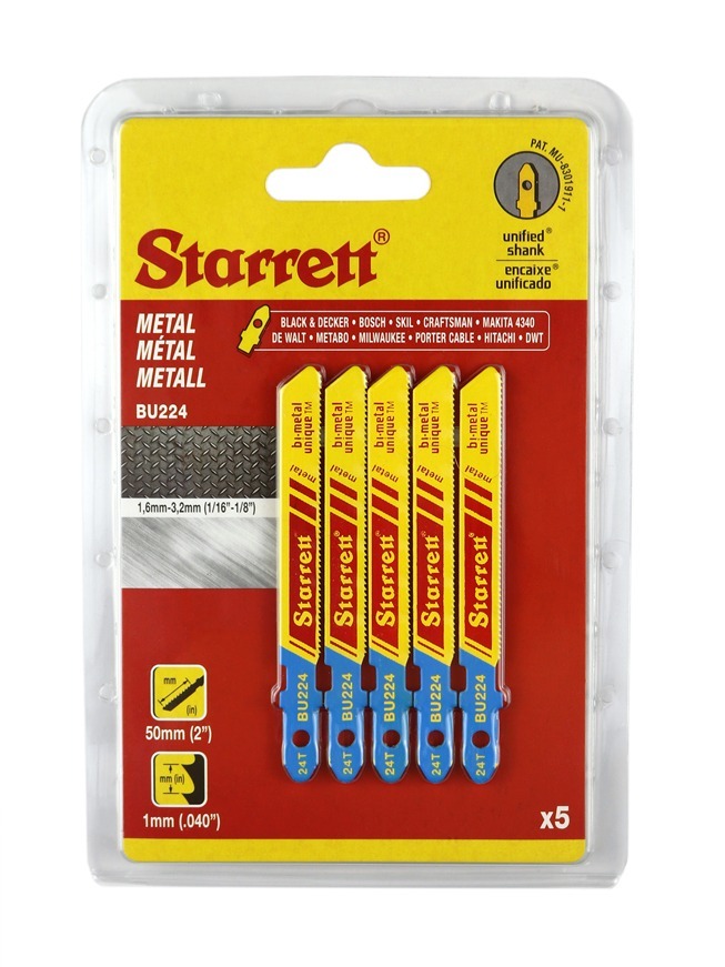 BU224 STARRETT JIGSAW BLADES (PKT 5)