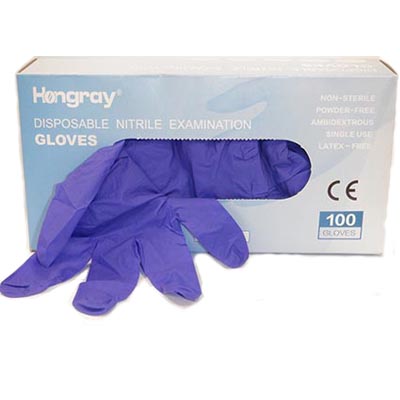 NITRILE GLOVES POWDER FREE PURPLE LARGE (MG100L) (BOX OF 100) 