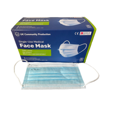 BOXES 3PLY FLUID RESISTANT IIR MEDICAL SURGICAL MASK (50 MASKS PER BOX)