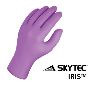 LARGE POWDER FREE NITRILE GLOVES IRIS PURPLE (BOX OF 100) 