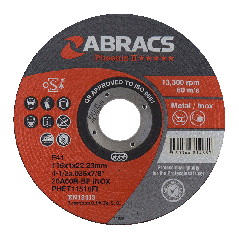 115MM X 1 X 22 THIN METAL CUTTING DISCS (4.1/2