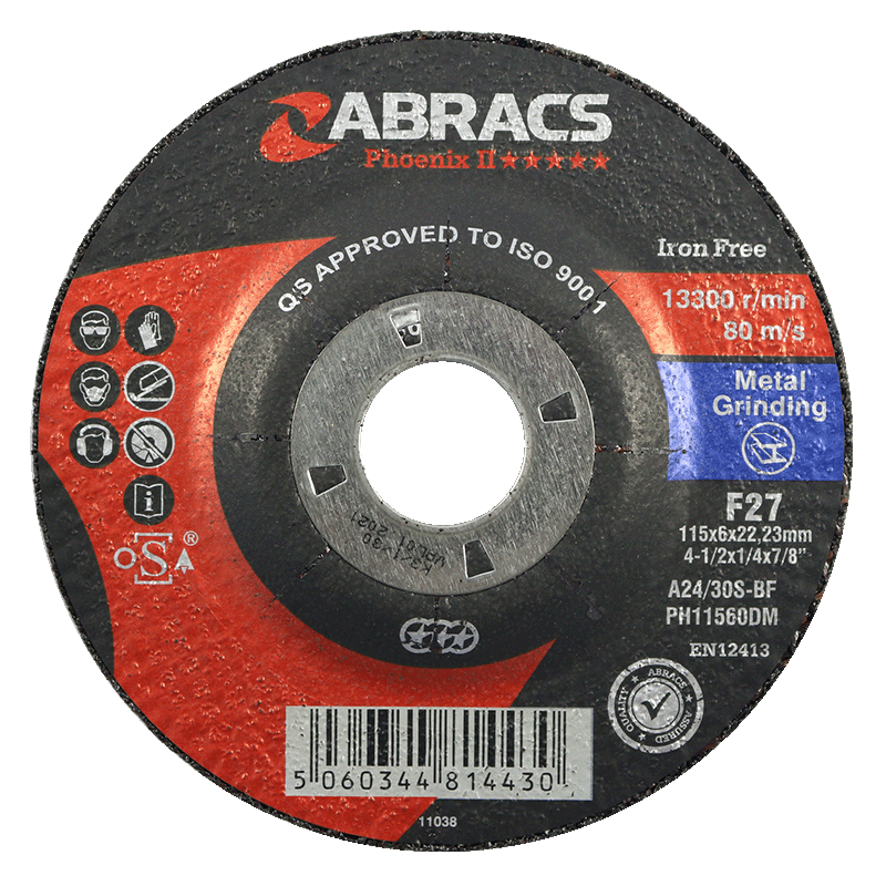 100MM X 6 X 16 PHOENIX II METAL GRINDING DISCS (4